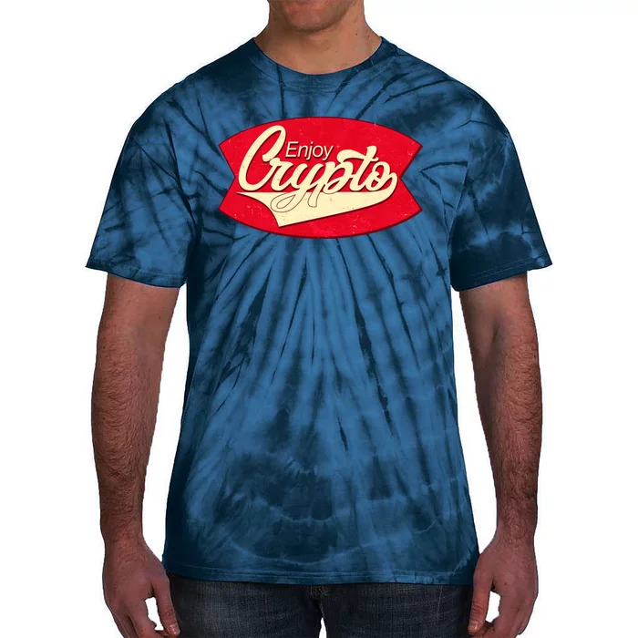 Vintage Enjoy Crypto Cola Drink Cryptocurrency Bitcoin Tie-Dye T-Shirt