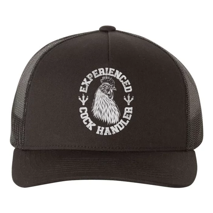 Vintage Experienced Cock Handler Funny Chicken Farmer Humor Yupoong Adult 5-Panel Trucker Hat