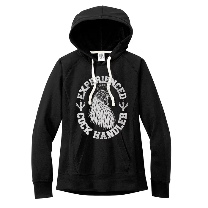 Vintage Experienced Cock Handler Funny Chicken Farmer Humor Women's Fleece Hoodie