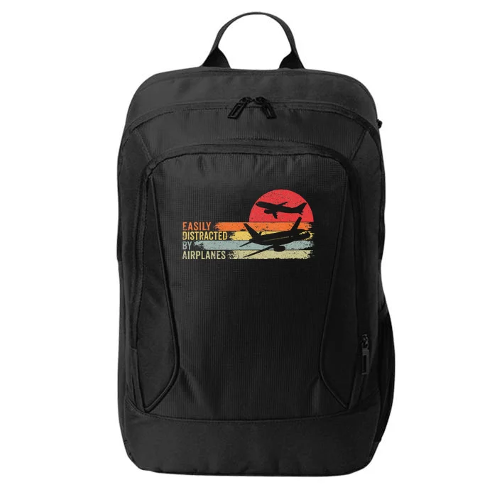 Vintage Easily Distracted By Airplanes City Backpack