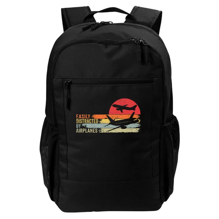 Vintage Easily Distracted By Airplanes Daily Commute Backpack