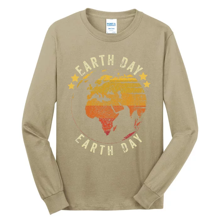 Vintage Earth Day Every Day Cute Earth Day Tall Long Sleeve T-Shirt