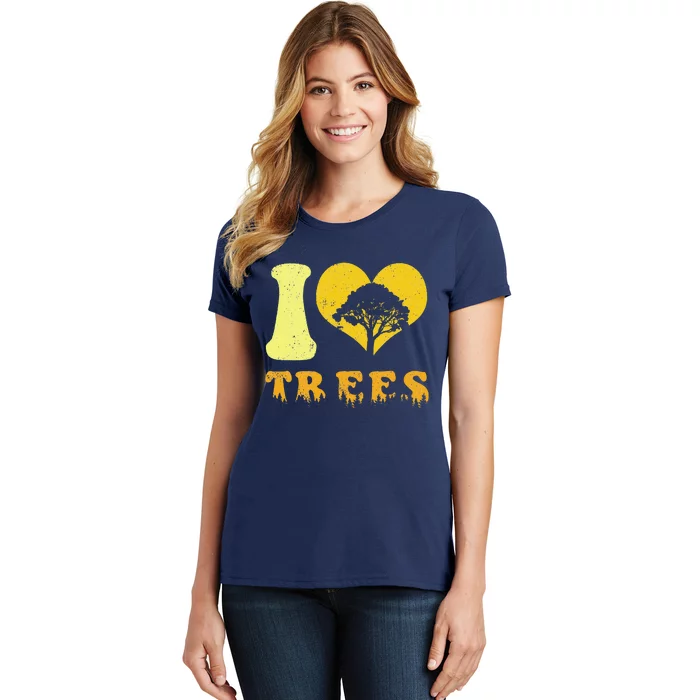 Vintage Earth Day I Love Trees Teacher Women's T-Shirt