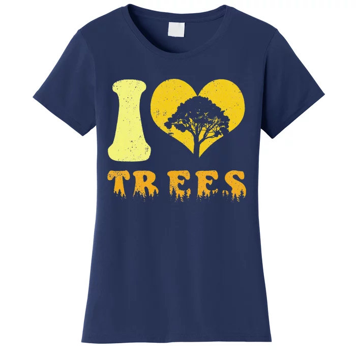 Vintage Earth Day I Love Trees Teacher Women's T-Shirt