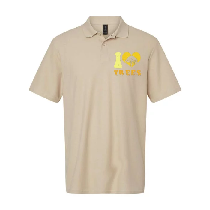 Vintage Earth Day I Love Trees Teacher Softstyle Adult Sport Polo