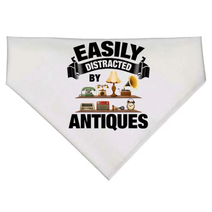 Vintage Easily Distracted By Antiques USA-Made Doggie Bandana