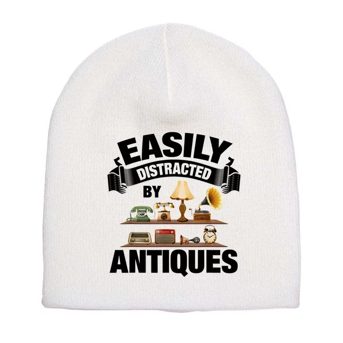 Vintage Easily Distracted By Antiques Short Acrylic Beanie