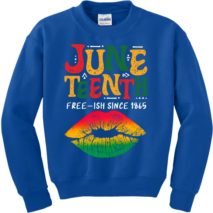 Vintage Ecipation Day Freeish Since 1865 Junenth Gift Kids Sweatshirt