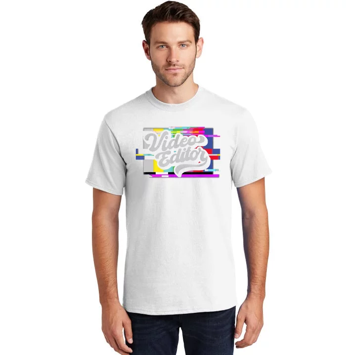 Video Editor, Distressed Color Bars Tall T-Shirt