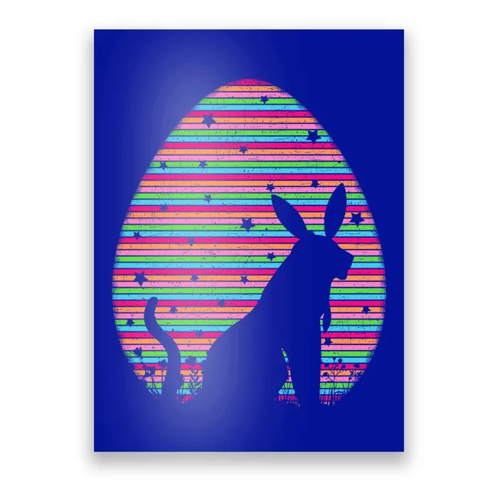 Vintage Easter Egg Lover Funny White Tiger Easter Sunday Gift Poster