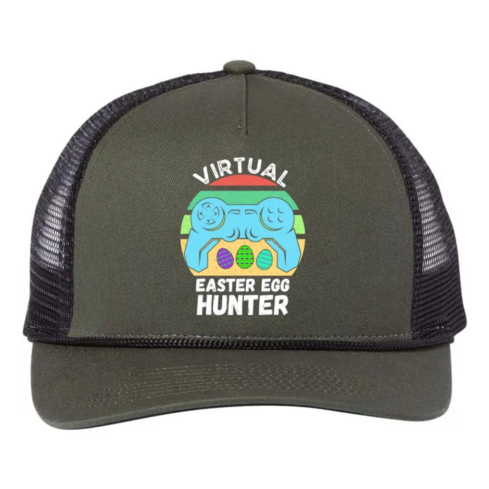 Virtual Easter Egg Hunter Funny Gaming Easter Gift Great Gift Retro Rope Trucker Hat Cap