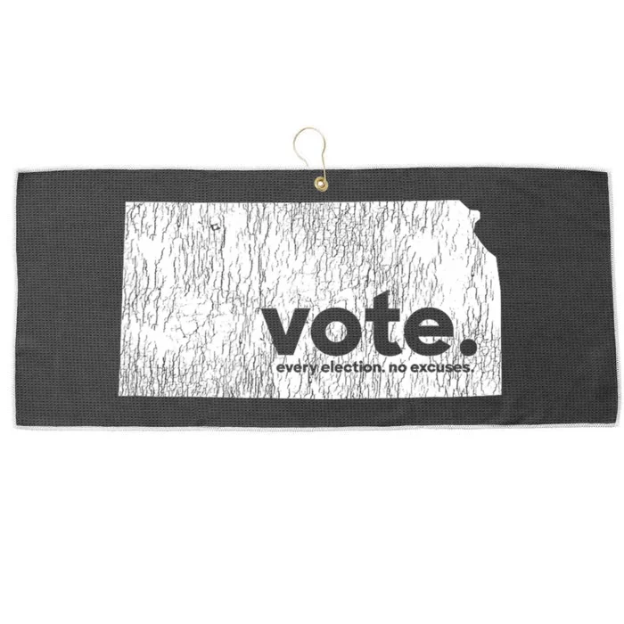 Vote Every Election No Excuses Kansas Large Microfiber Waffle Golf Towel