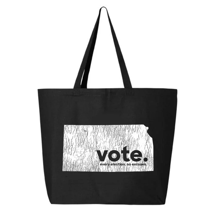 Vote Every Election No Excuses Kansas 25L Jumbo Tote