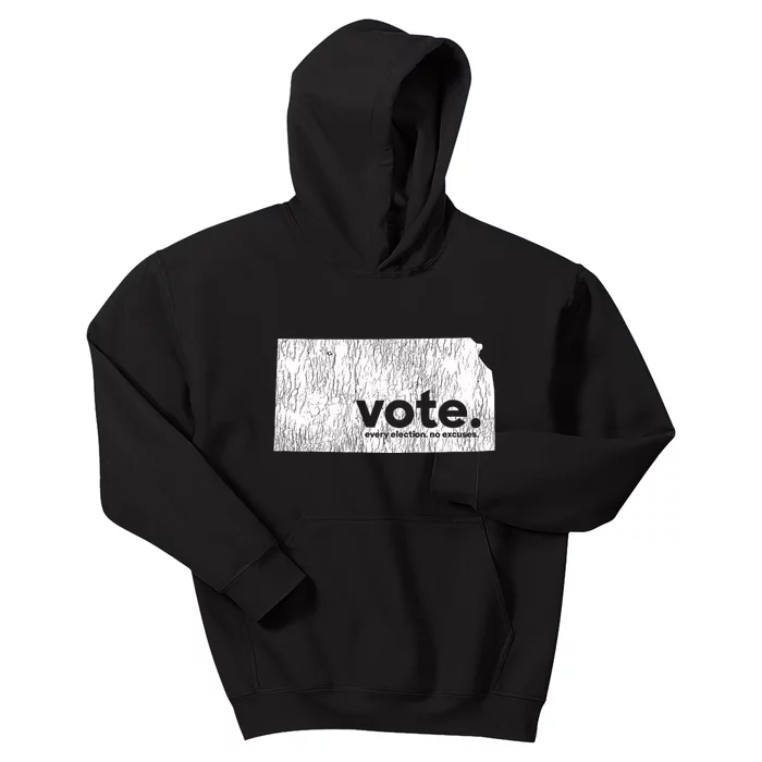 Vote Every Election No Excuses Kansas Kids Hoodie