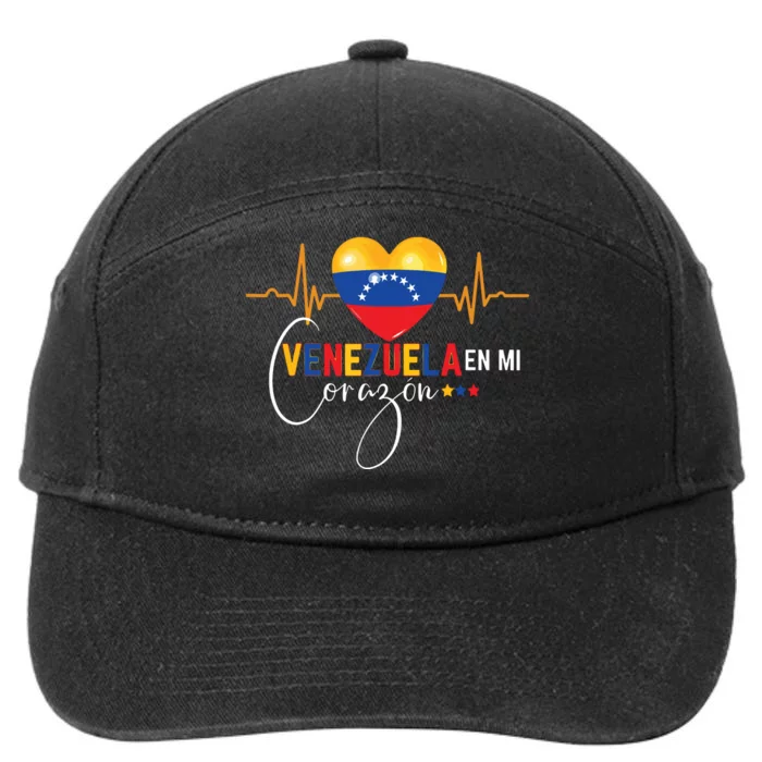 Venezuela En El Corazon Venezuelan Pride 7-Panel Snapback Hat