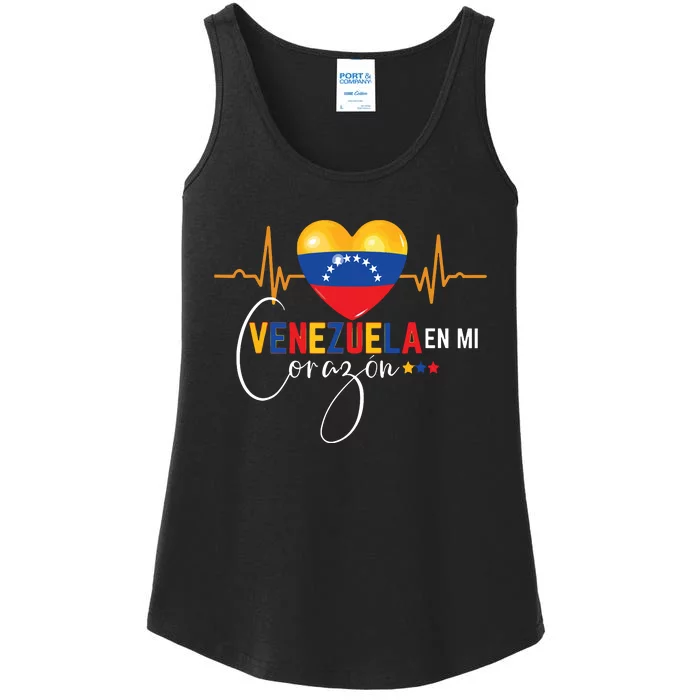 Venezuela En El Corazon Venezuelan Pride Ladies Essential Tank