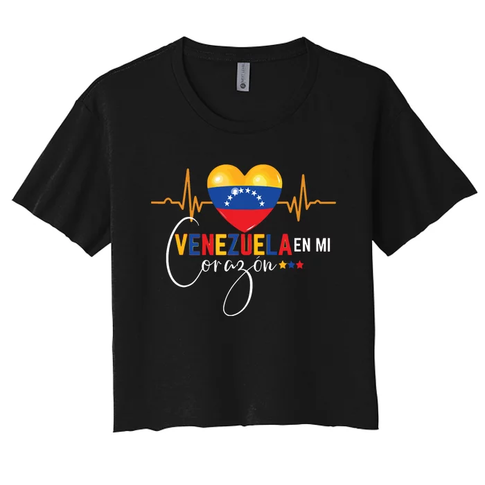 Venezuela En El Corazon Venezuelan Pride Women's Crop Top Tee