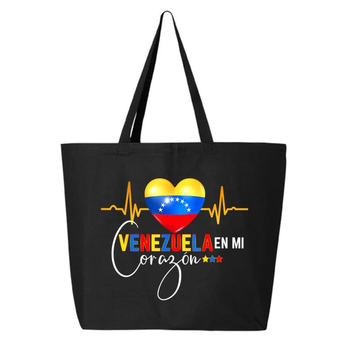 Venezuela En El Corazon Venezuelan Venezuela Flag Latin 25L Jumbo Tote