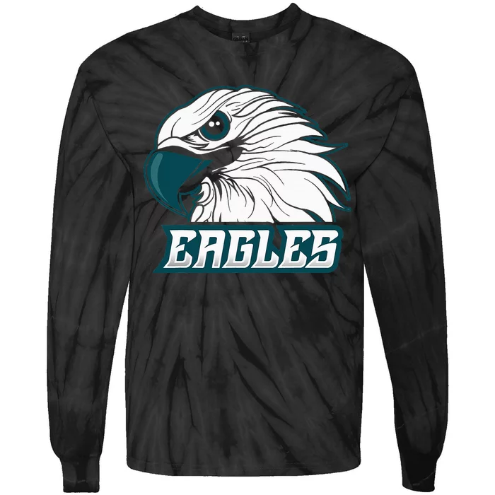 Vintage Eagles Flying Bird Inspirational Tie-Dye Long Sleeve Shirt