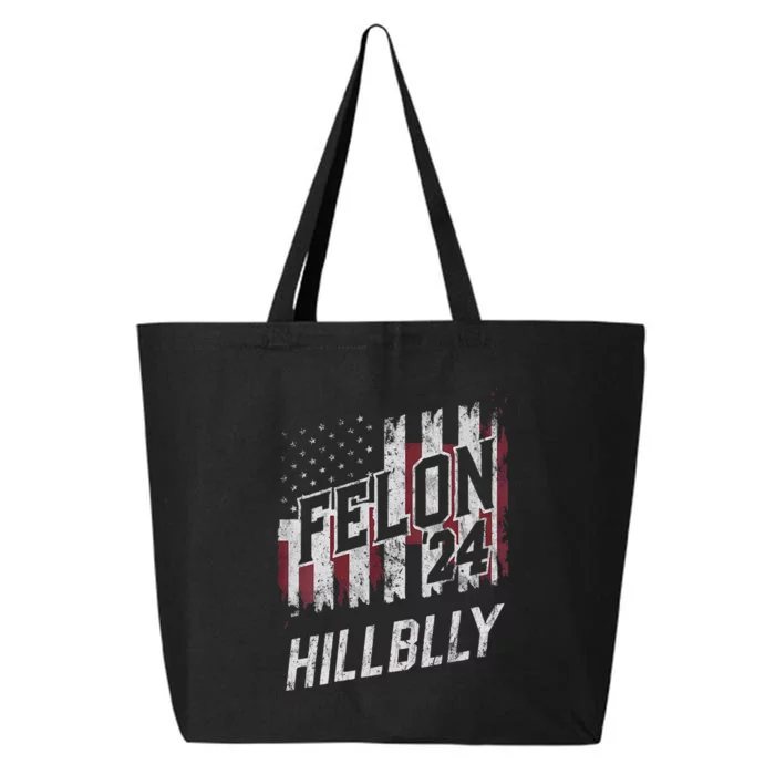 Vintage Elections Felon Hillbilly 2024 Us Flag 25L Jumbo Tote