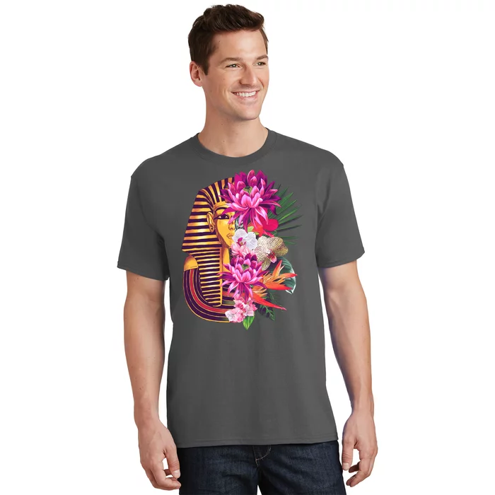 Vintage Exotic Flowers Floral Pharaoh Mask T-Shirt