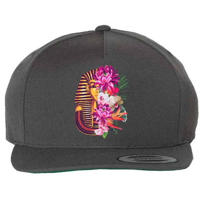 Vintage Exotic Flowers Floral Pharaoh Mask Wool Snapback Cap