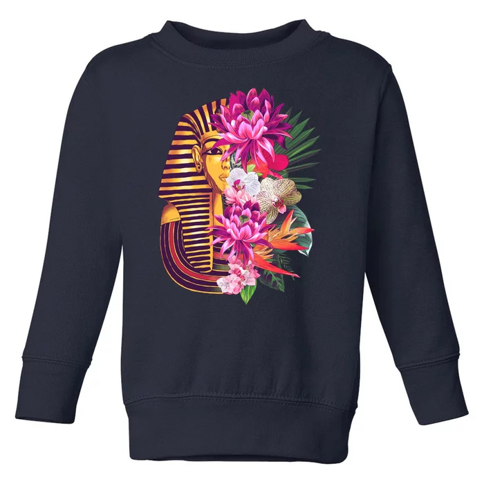 Vintage Exotic Flowers Floral Pharaoh Mask Toddler Sweatshirt