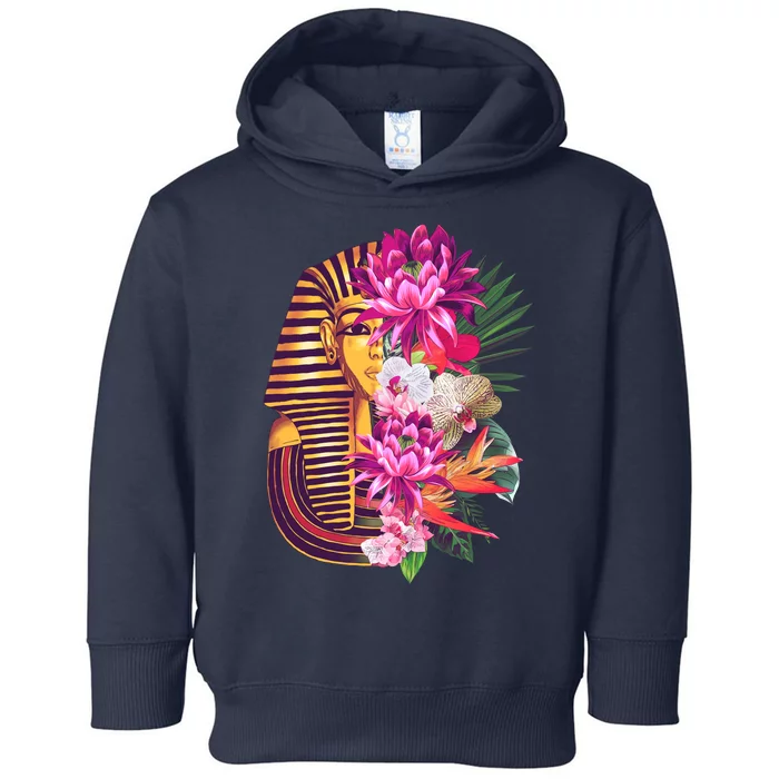 Vintage Exotic Flowers Floral Pharaoh Mask Toddler Hoodie