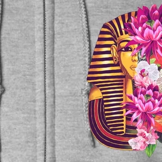 Vintage Exotic Flowers Floral Pharaoh Mask Full Zip Hoodie