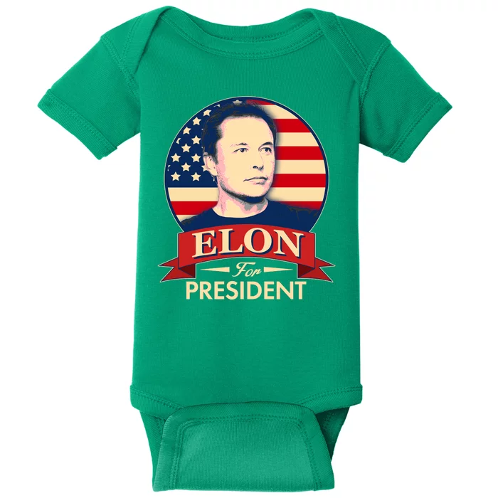 Vote Elon For President Emblem Baby Bodysuit