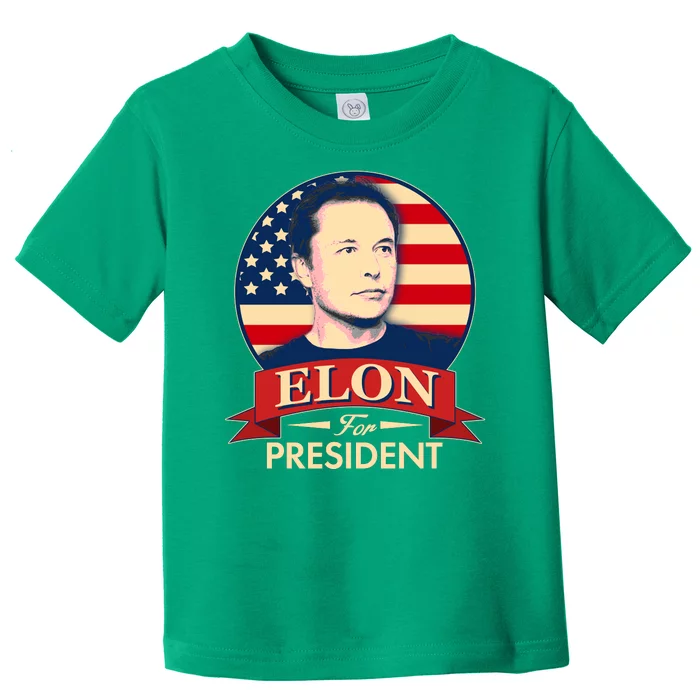 Vote Elon For President Emblem Toddler T-Shirt