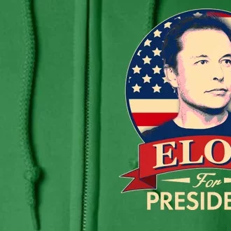 Vote Elon For President Emblem Full Zip Hoodie