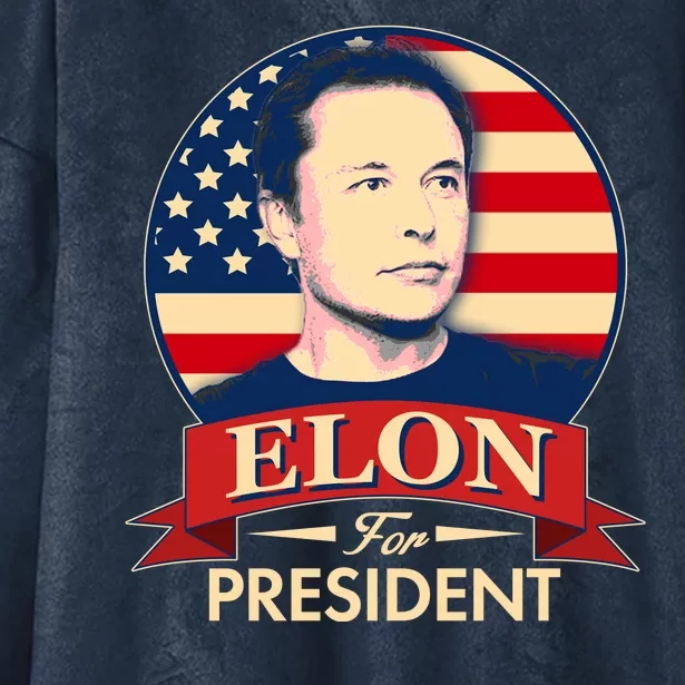 Vote Elon For President Emblem Hooded Wearable Blanket