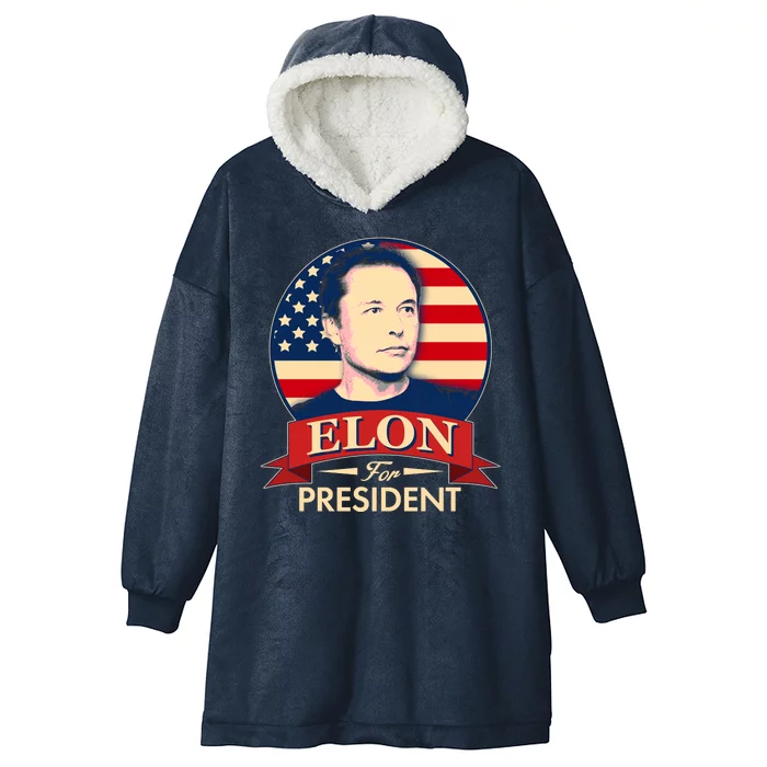 Vote Elon For President Emblem Hooded Wearable Blanket