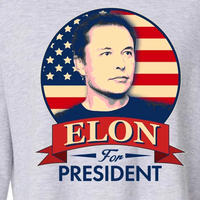 Vote Elon For President Emblem Cropped Pullover Crew