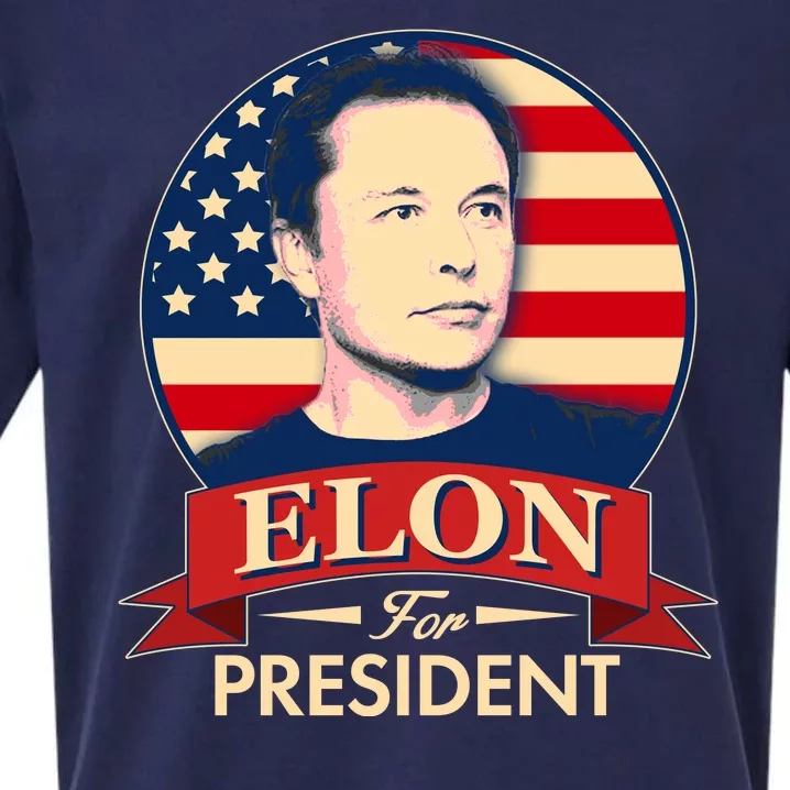 Vote Elon For President Emblem Sueded Cloud Jersey T-Shirt