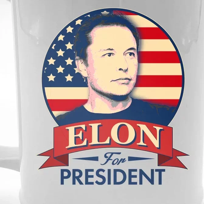 Vote Elon For President Emblem Front & Back Beer Stein