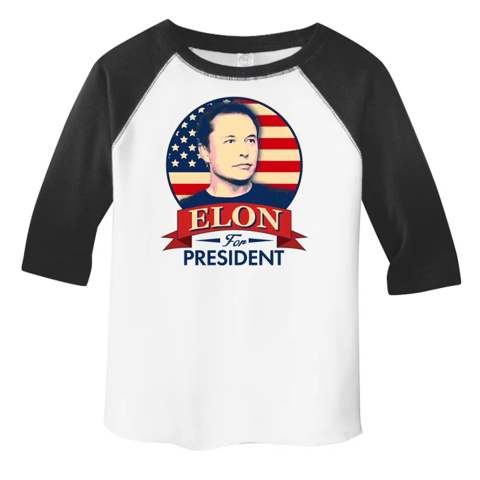 Vote Elon For President Emblem Toddler Fine Jersey T-Shirt