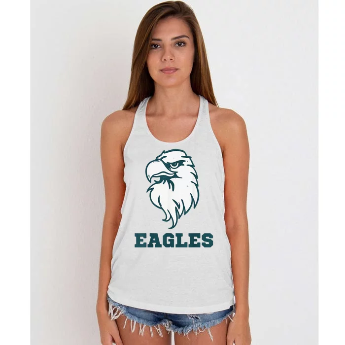 Vintage Eagle Flying Bird Inspirational Eagle Fan Women's Knotted Racerback Tank