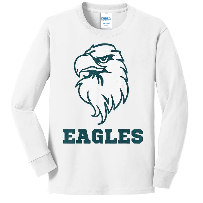 Vintage Eagle Flying Bird Inspirational Eagle Fan Kids Long Sleeve Shirt