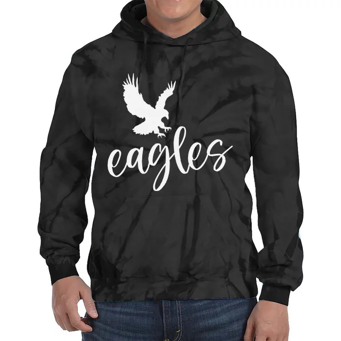 Vintage E.A.G.L.E.S Flying Bird Inspirational Tie Dye Hoodie