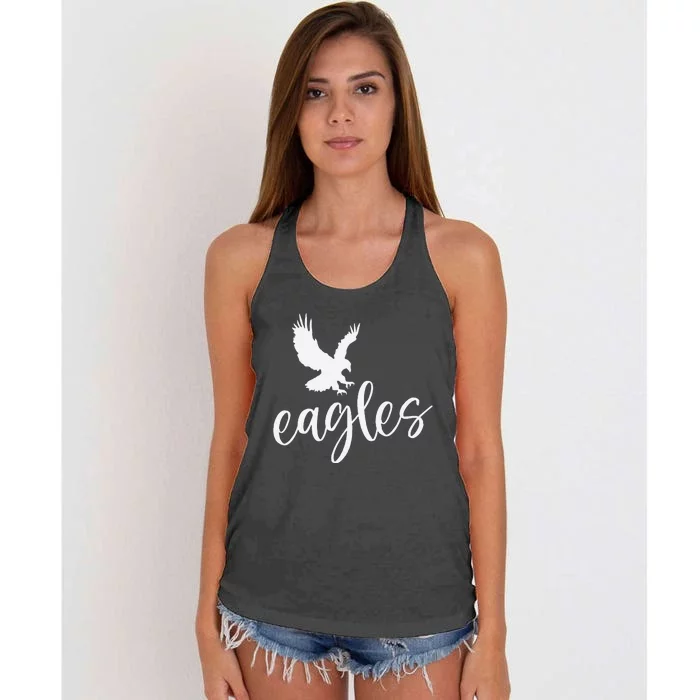 Vintage E.A.G.L.E.S Flying Bird Inspirational Women's Knotted Racerback Tank