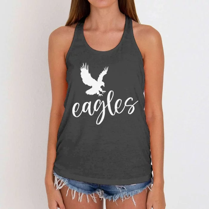 Vintage E.A.G.L.E.S Flying Bird Inspirational Women's Knotted Racerback Tank