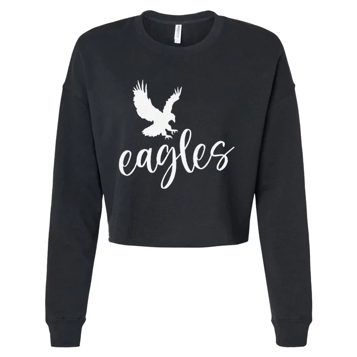 Vintage E.A.G.L.E.S Flying Bird Inspirational Cropped Pullover Crew