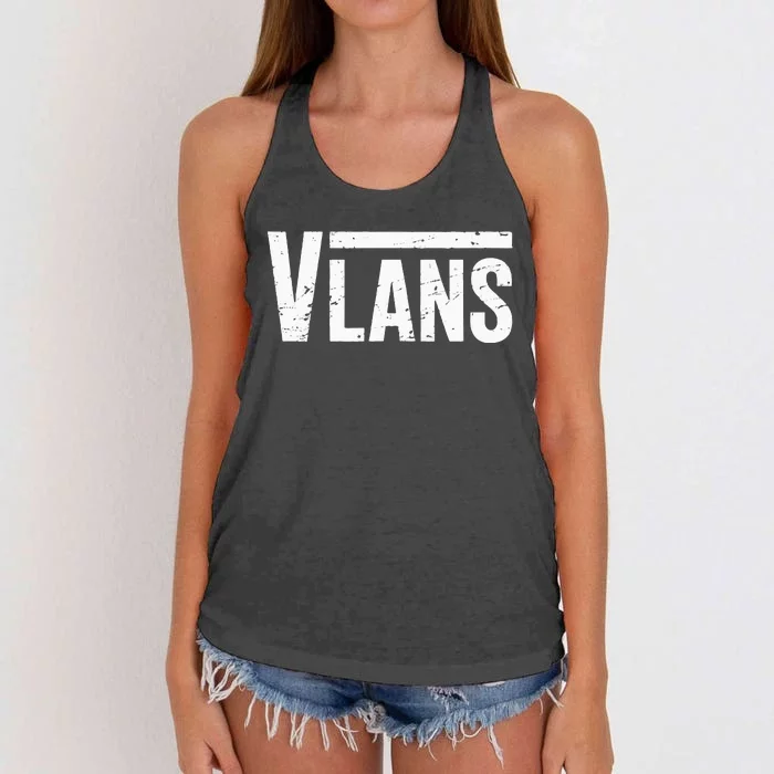 Vlans Engineering Funny Network Admin It Specialist Women's Knotted Racerback Tank