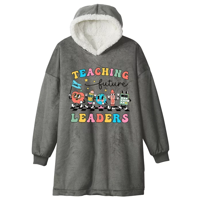 Vintage Educating Future Leaders Cool Teacher Hooded Wearable Blanket