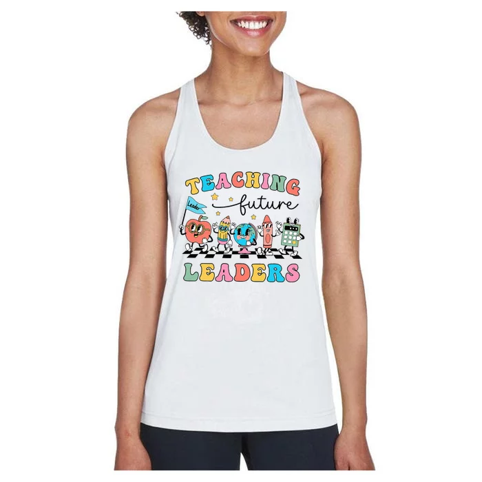 Vintage Educating Future Leaders Cool Teacher Women's Racerback Tank