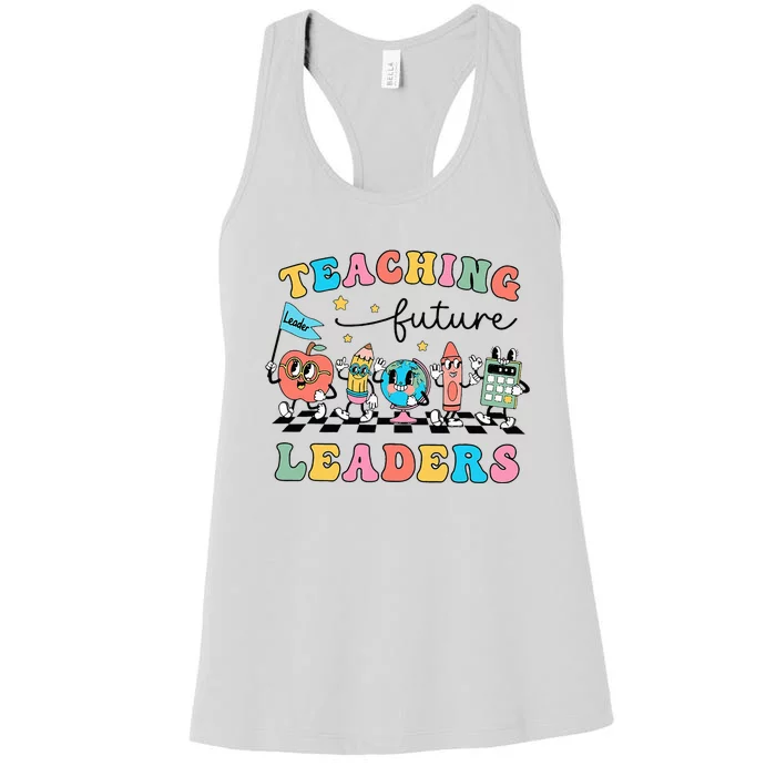 Vintage Educating Future Leaders Cool Teacher Women's Racerback Tank