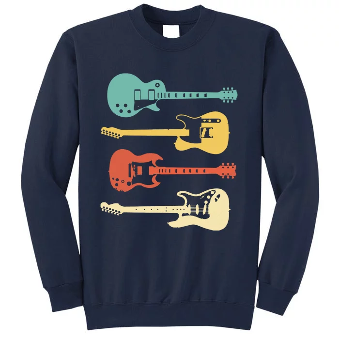 Vintage Electric Guitars Distressed Men Women Kids Tall Sweatshirt