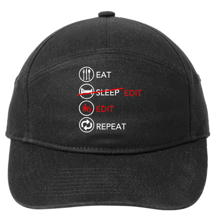 Video Editing Gift Film Making Gift For Video Editor Gift 7-Panel Snapback Hat